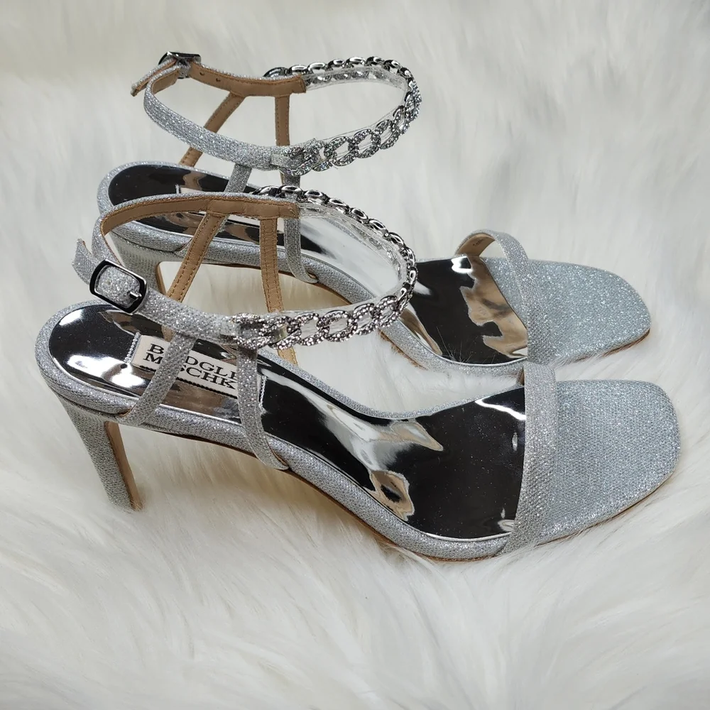 Badgley Mischka Kai Silver Heels